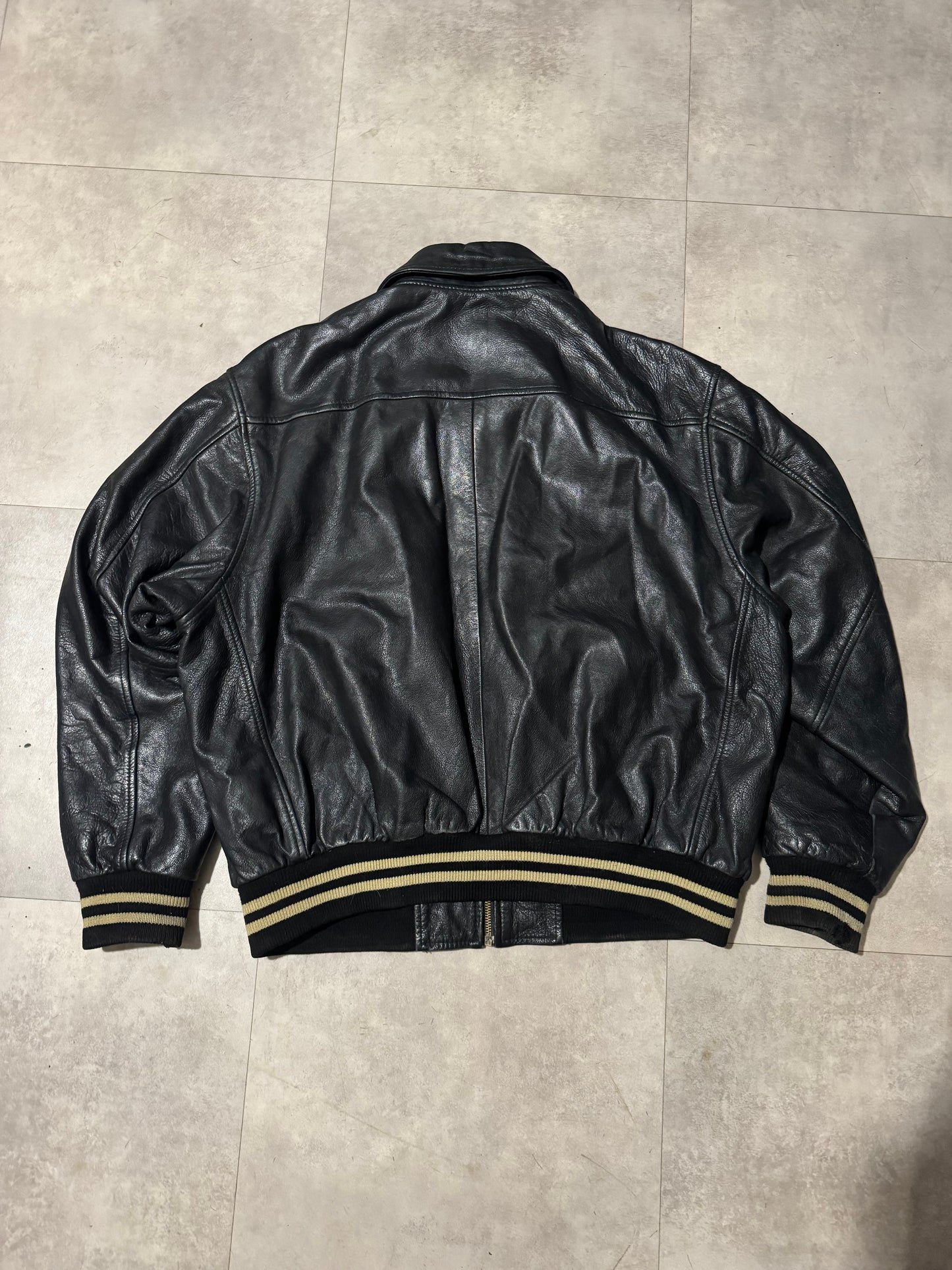 Blouson aviateur / Bomber cuir vachette Redskins Collection Official American League Ball Taille Xl