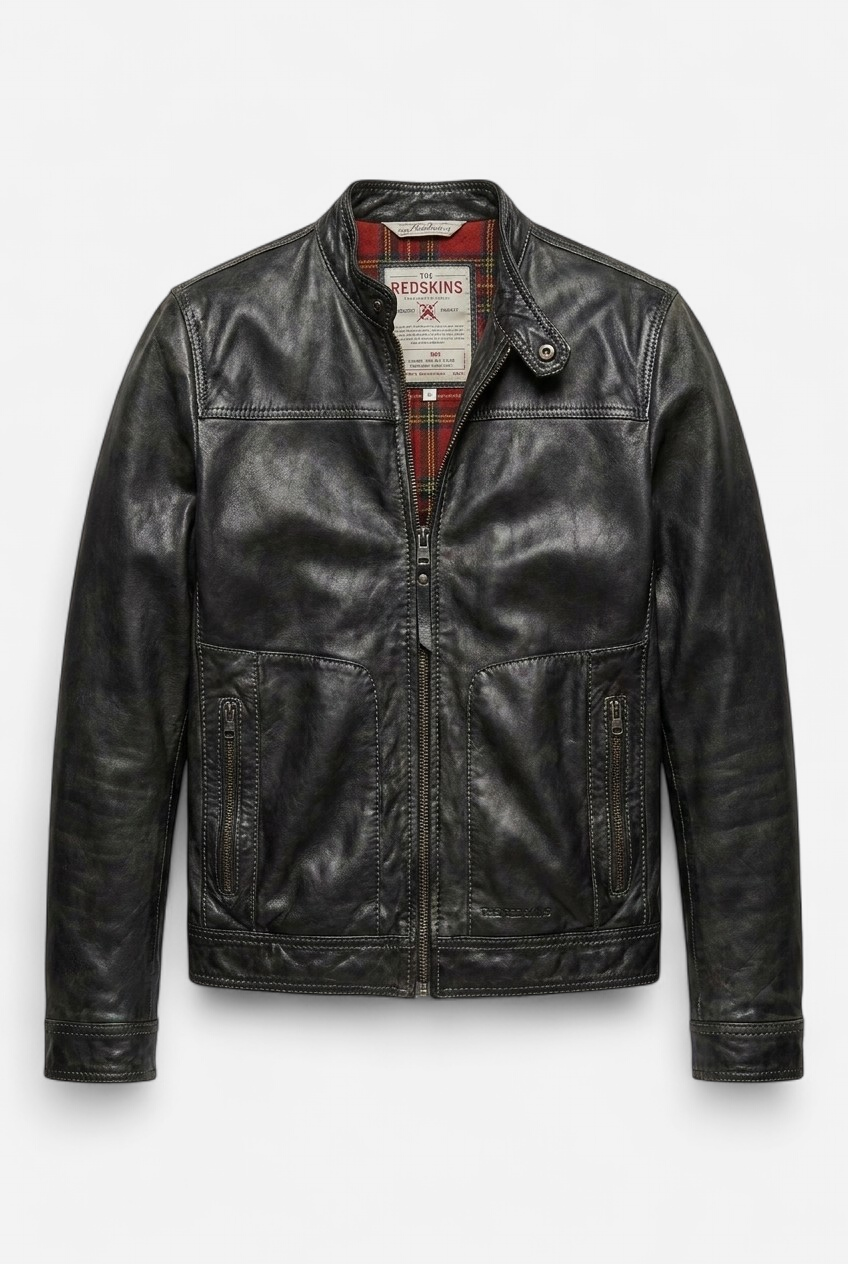 Veste Blouson en cuir noir Laurel Redskins S