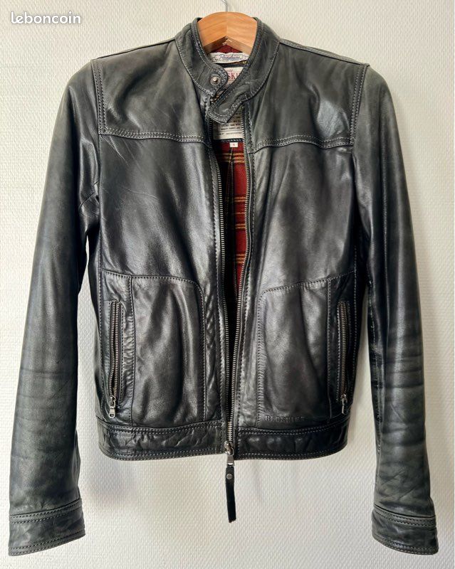 Veste Blouson en cuir noir Laurel Redskins S