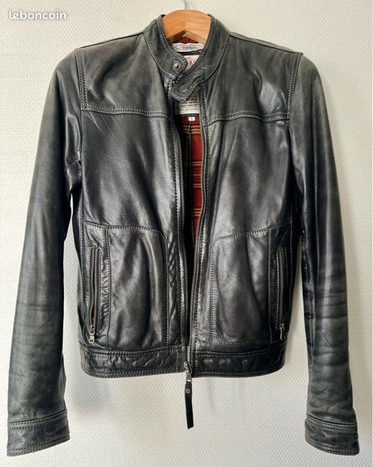 Veste Blouson en cuir noir Laurel Redskins S