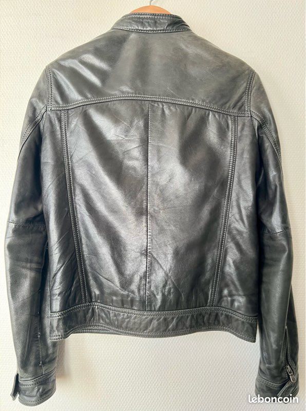 Veste Blouson en cuir noir Laurel Redskins S