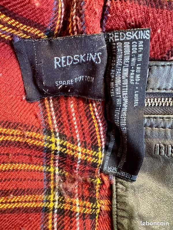 Veste Blouson en cuir noir Laurel Redskins S