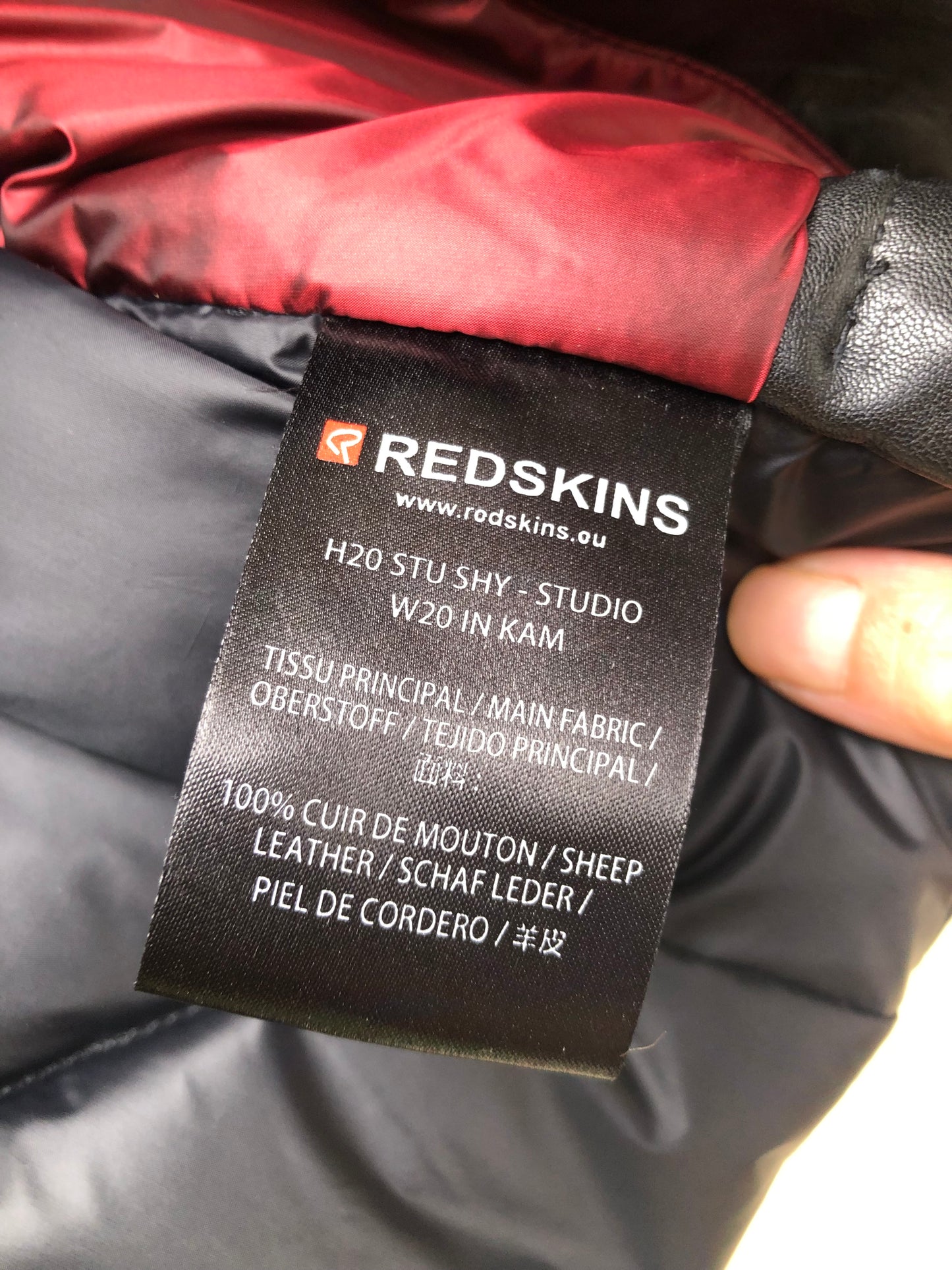 Blouson Perfecto REDSKINS Femme XS Cuir Mouton Doudoune Col Amovible Noir