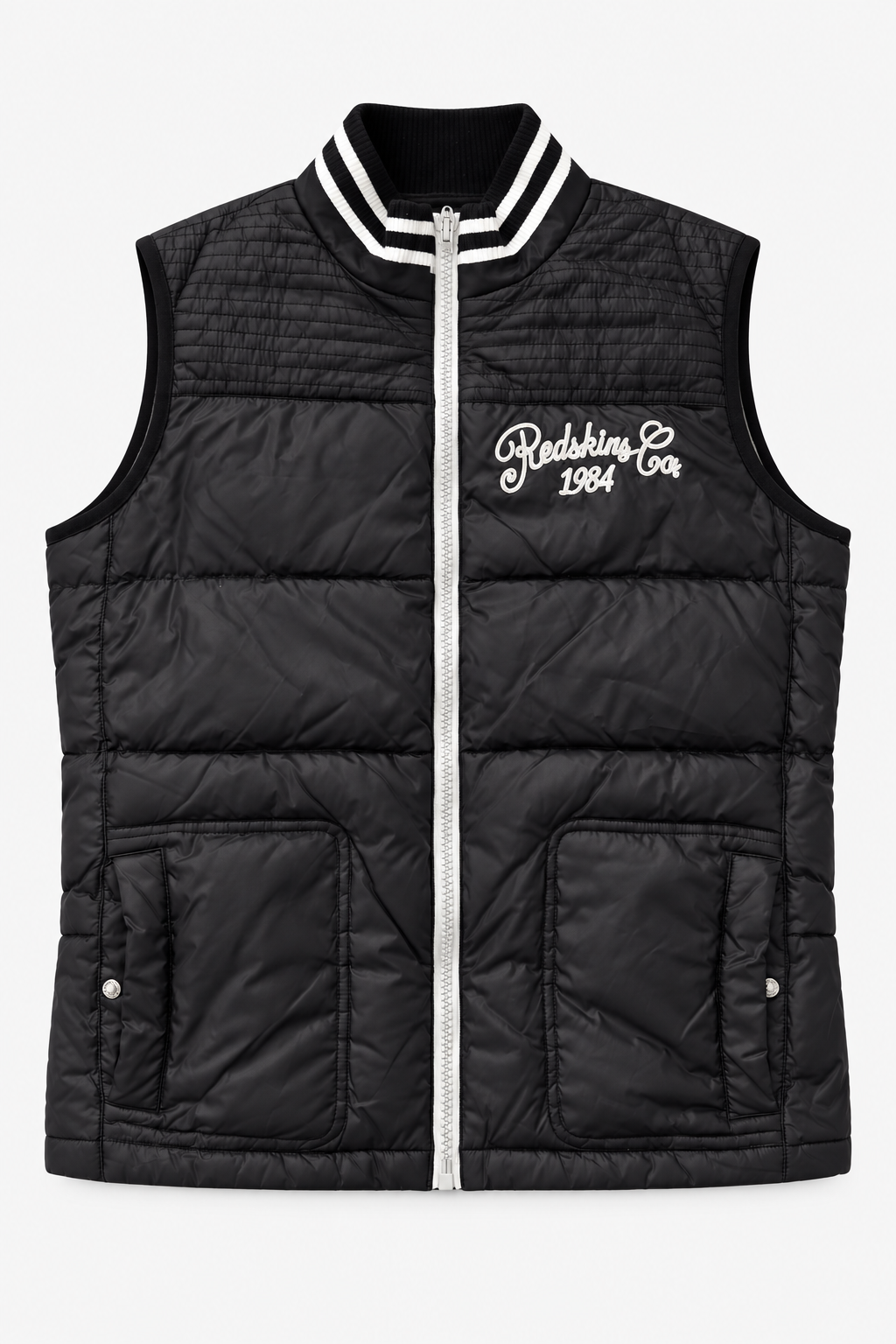 Redskins “Calif. Athl. 84” – doudoune / gilet matelassé sans manches noir – collection Redskins Traditional Brand 1984.