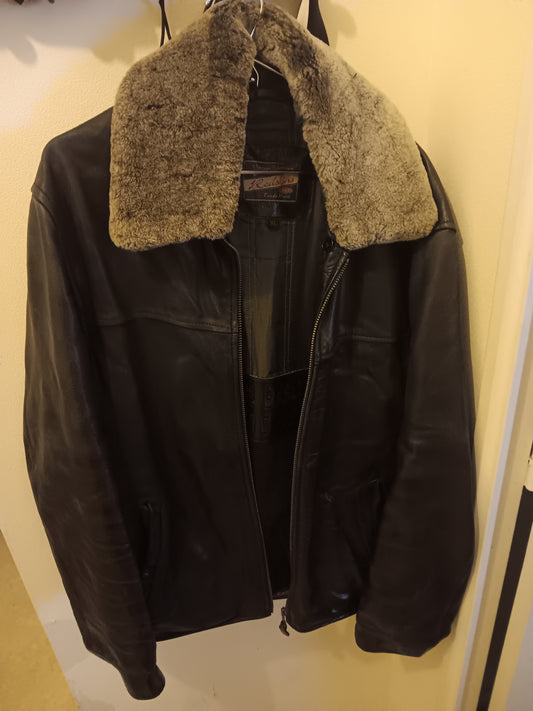 Blouson cuir noir mirage