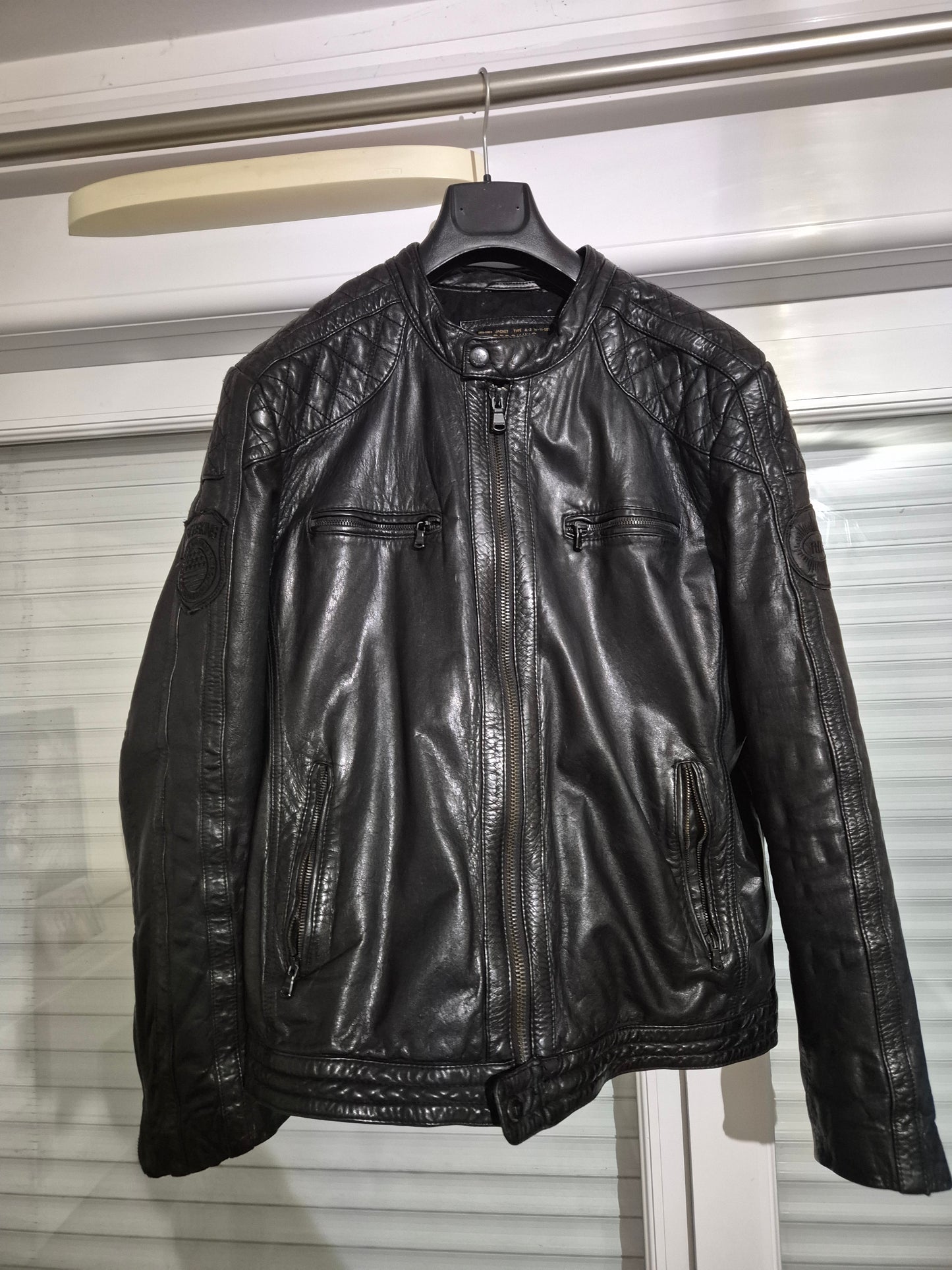 Blouson en cuir noir REDSKINS