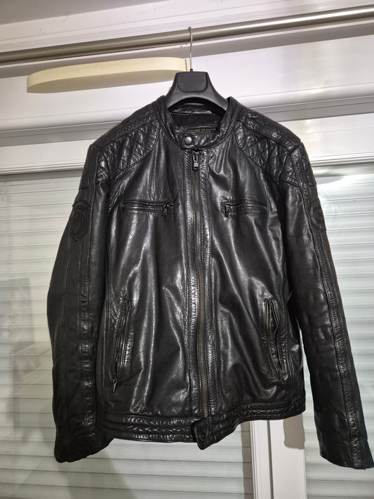 Blouson en cuir noir REDSKINS