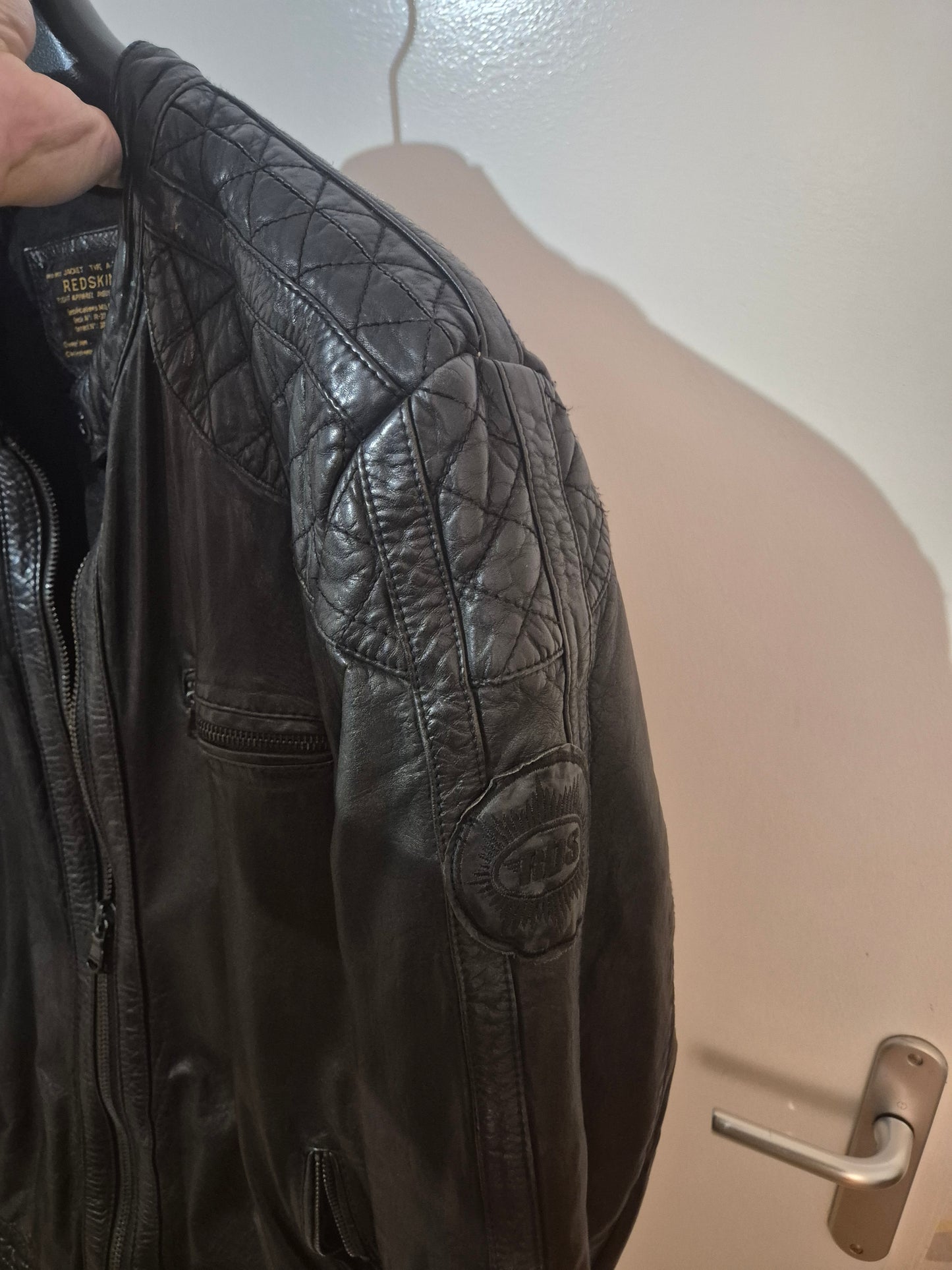 Blouson en cuir noir REDSKINS