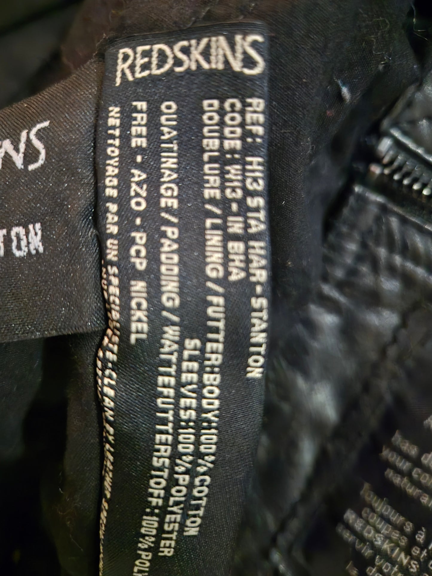 Blouson en cuir noir REDSKINS