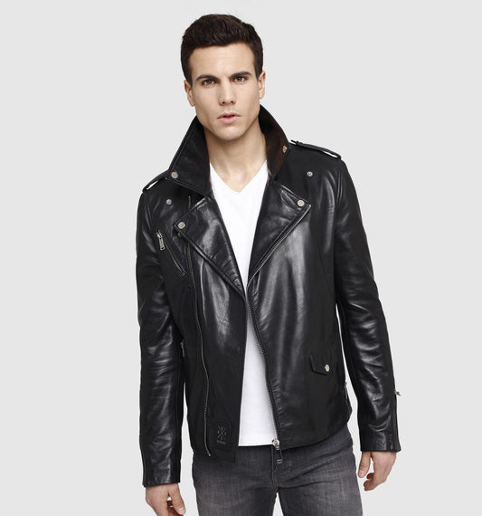 Blouson en cuir DYER GETTY