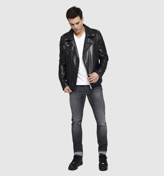 Blouson en cuir DYER GETTY