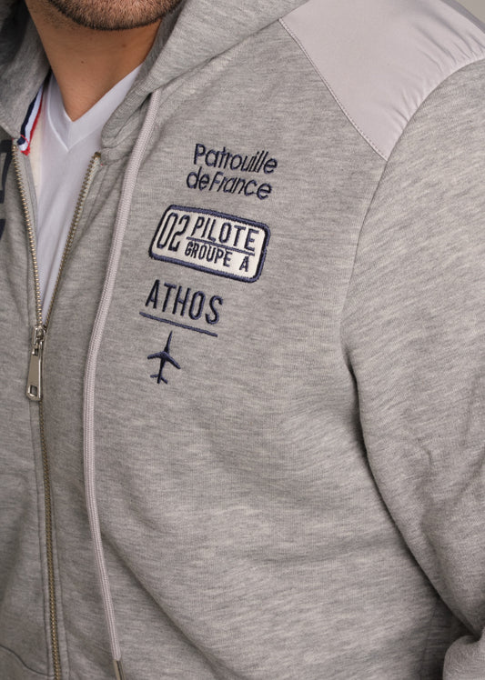 Sweatshirt zippé en molleton NIGHT POSTER