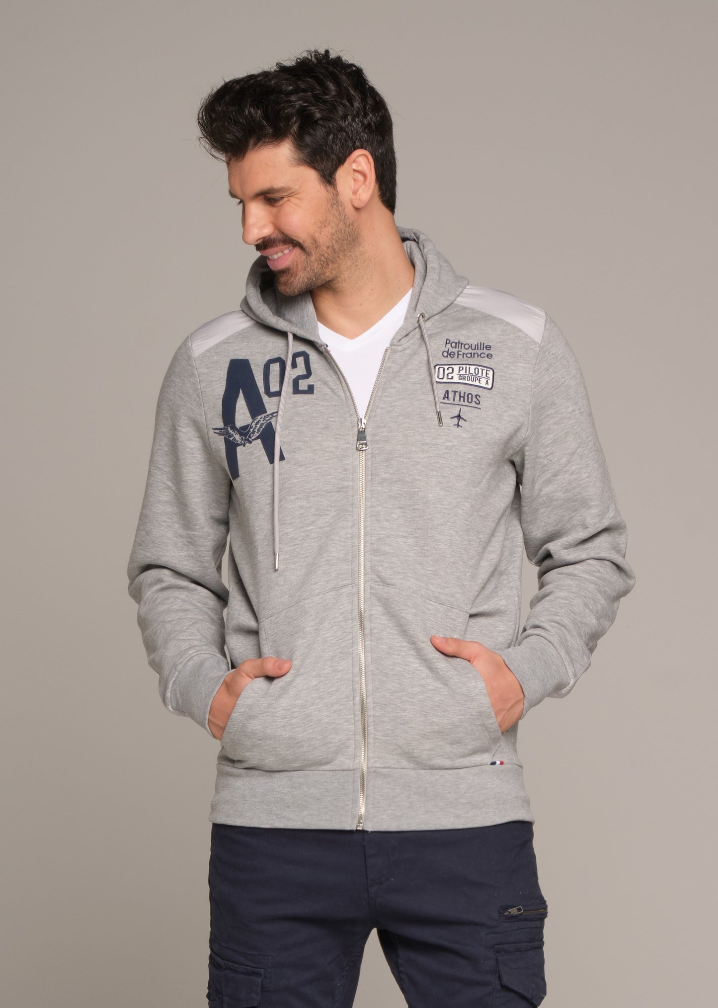 Sweatshirt zippé en molleton NIGHT POSTER