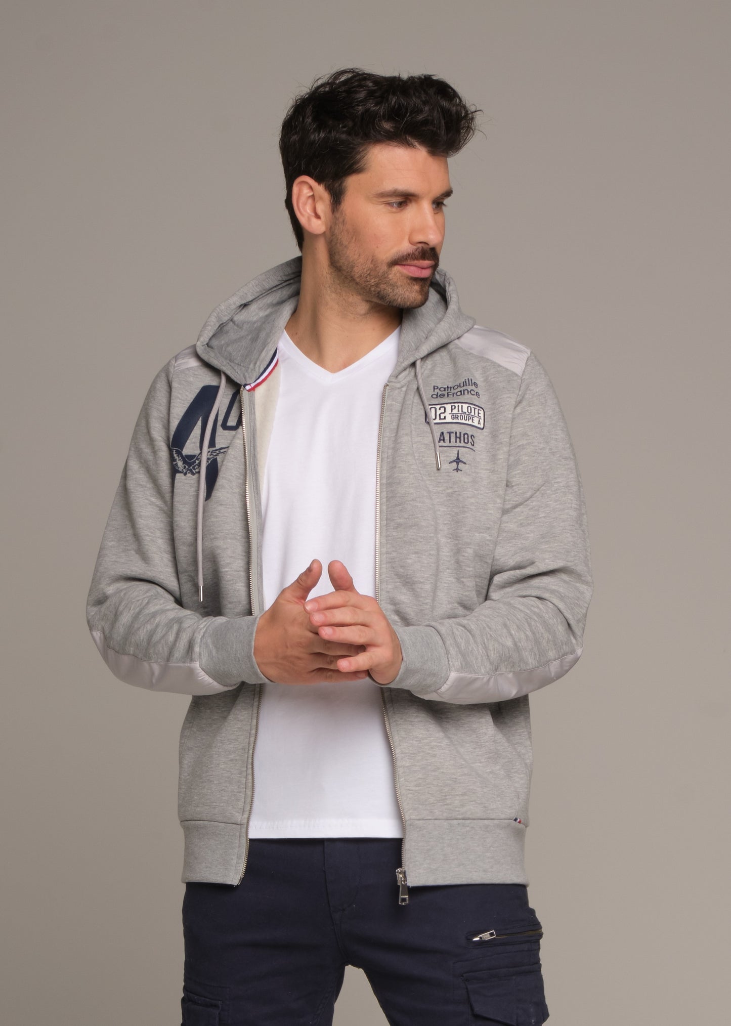 Sweatshirt zippé en molleton NIGHT POSTER