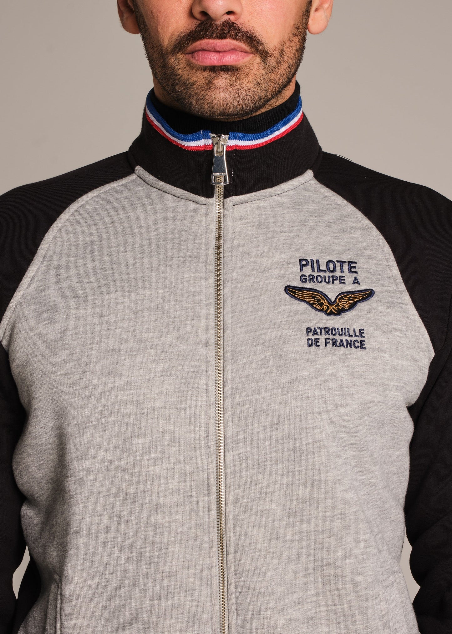 Sweatshirt zippé en molleton gris ACTIVE POSTER