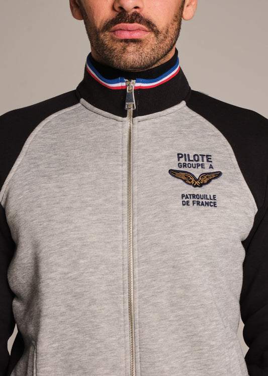 Sweatshirt zippé en molleton gris ACTIVE POSTER