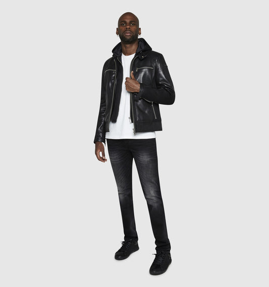 Blouson cuir MAYSON SQUARE