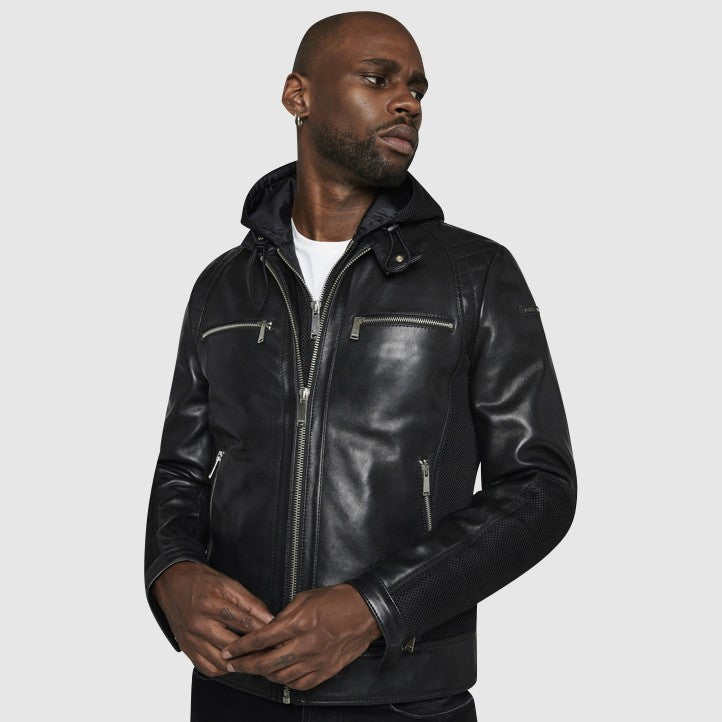 Blouson cuir MAYSON SQUARE