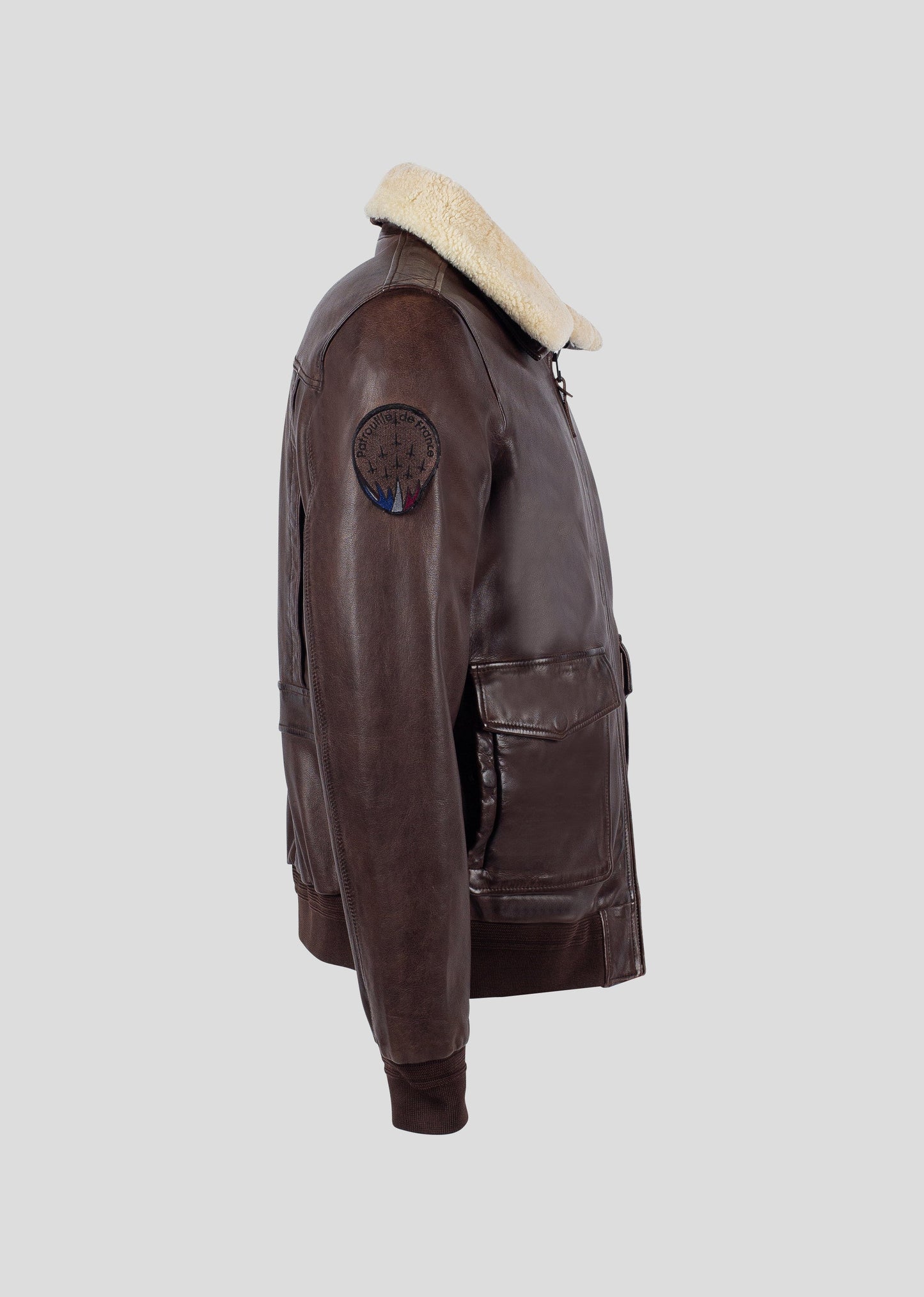 Blouson en cuir marron DOUGLAS ALPHA