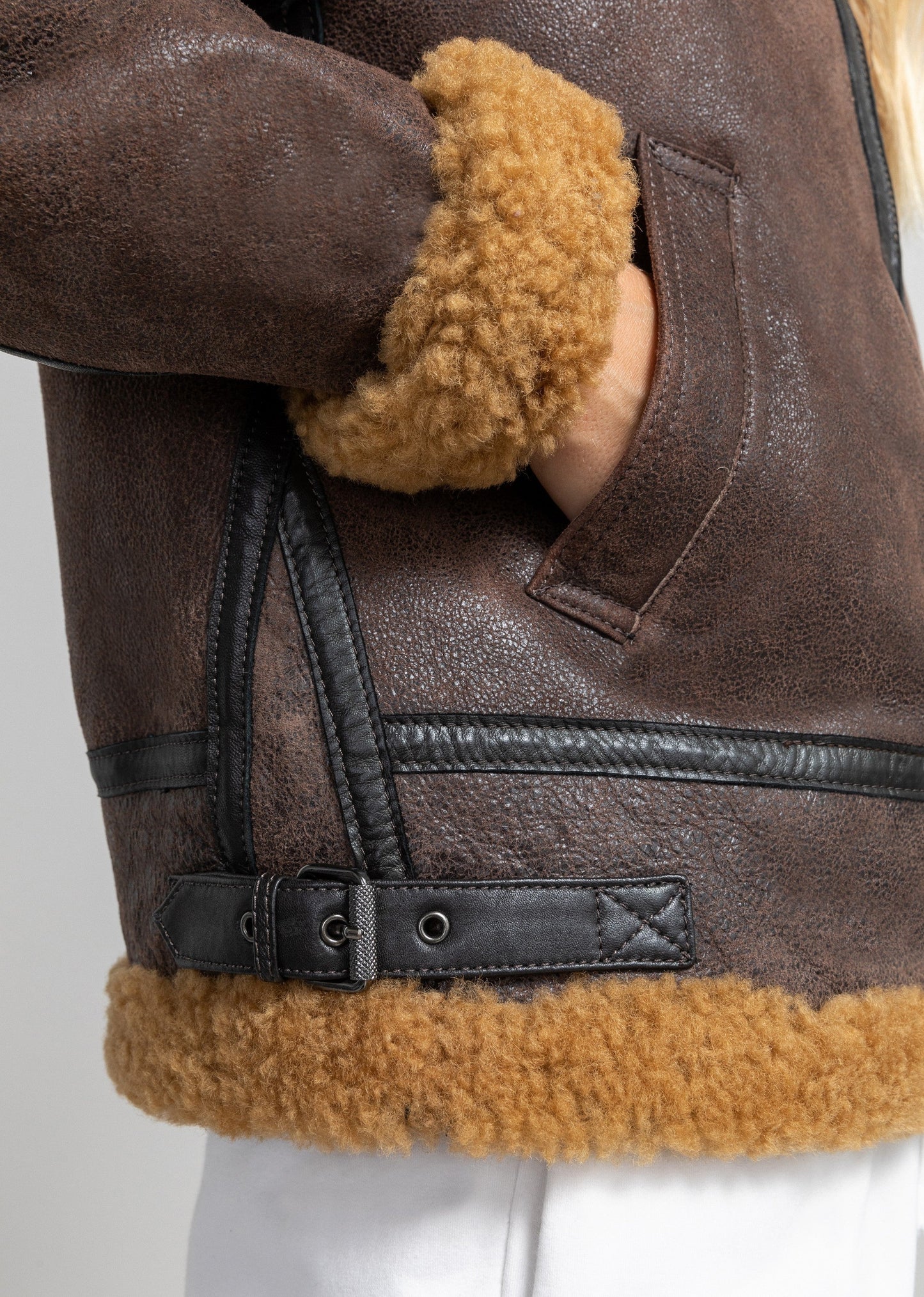 BLOUSON en cuir STELLA QUEENSTOWN marron