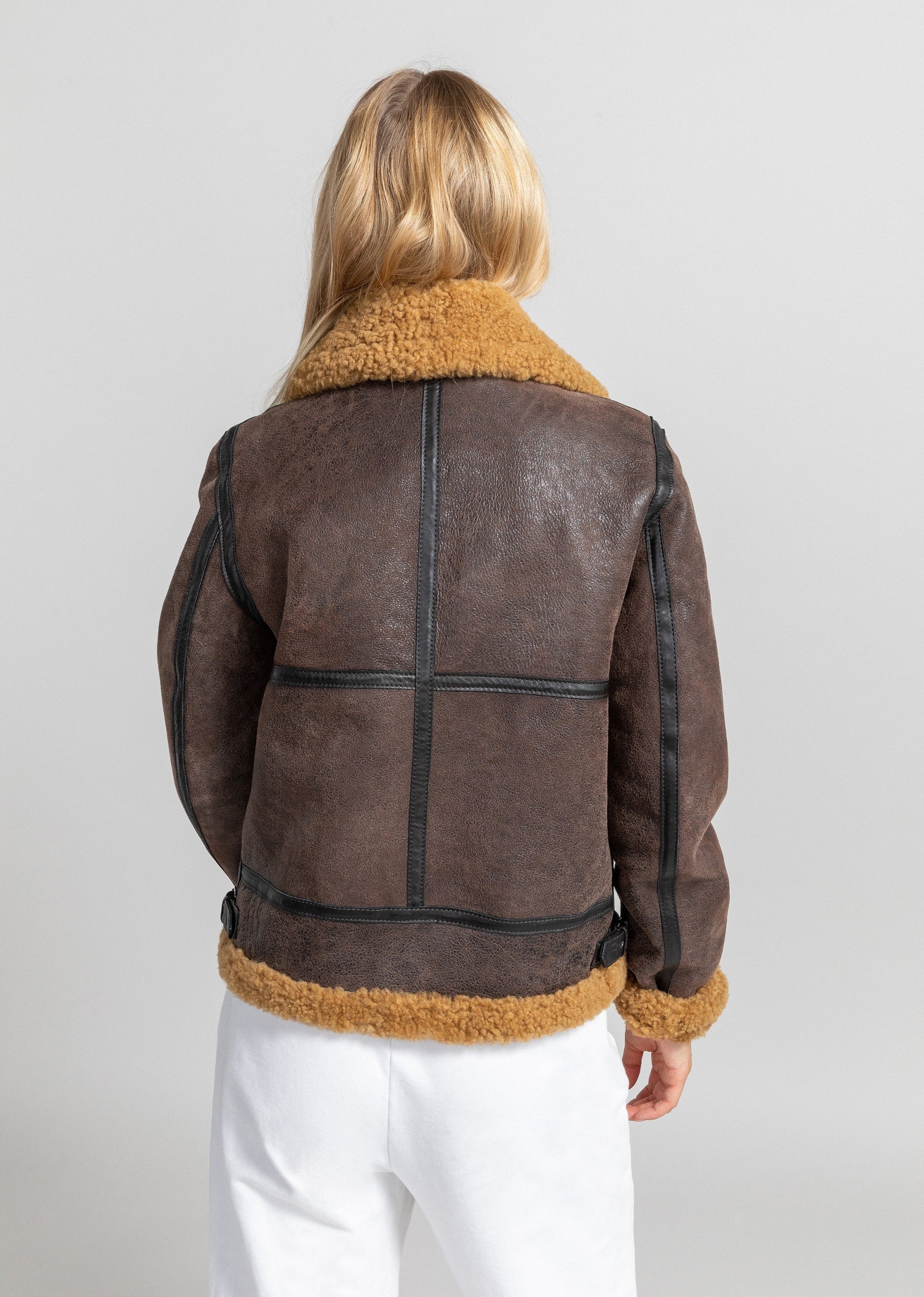 BLOUSON en cuir STELLA QUEENSTOWN marron