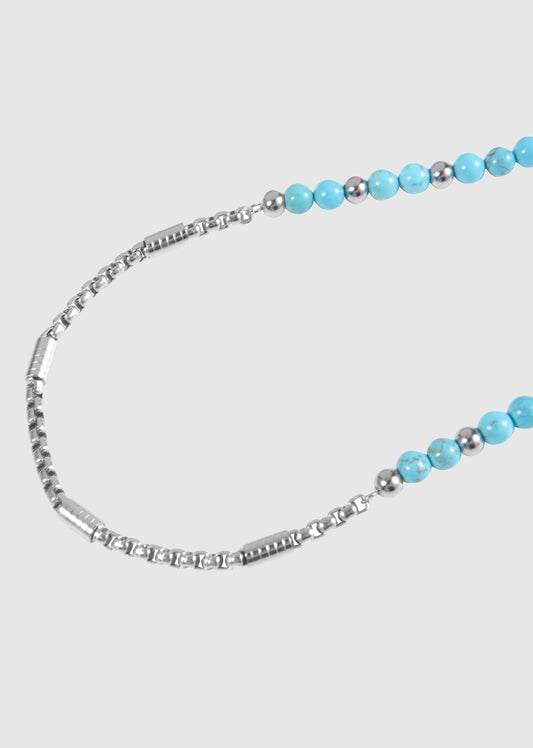 Collier pierres naturelles et acier