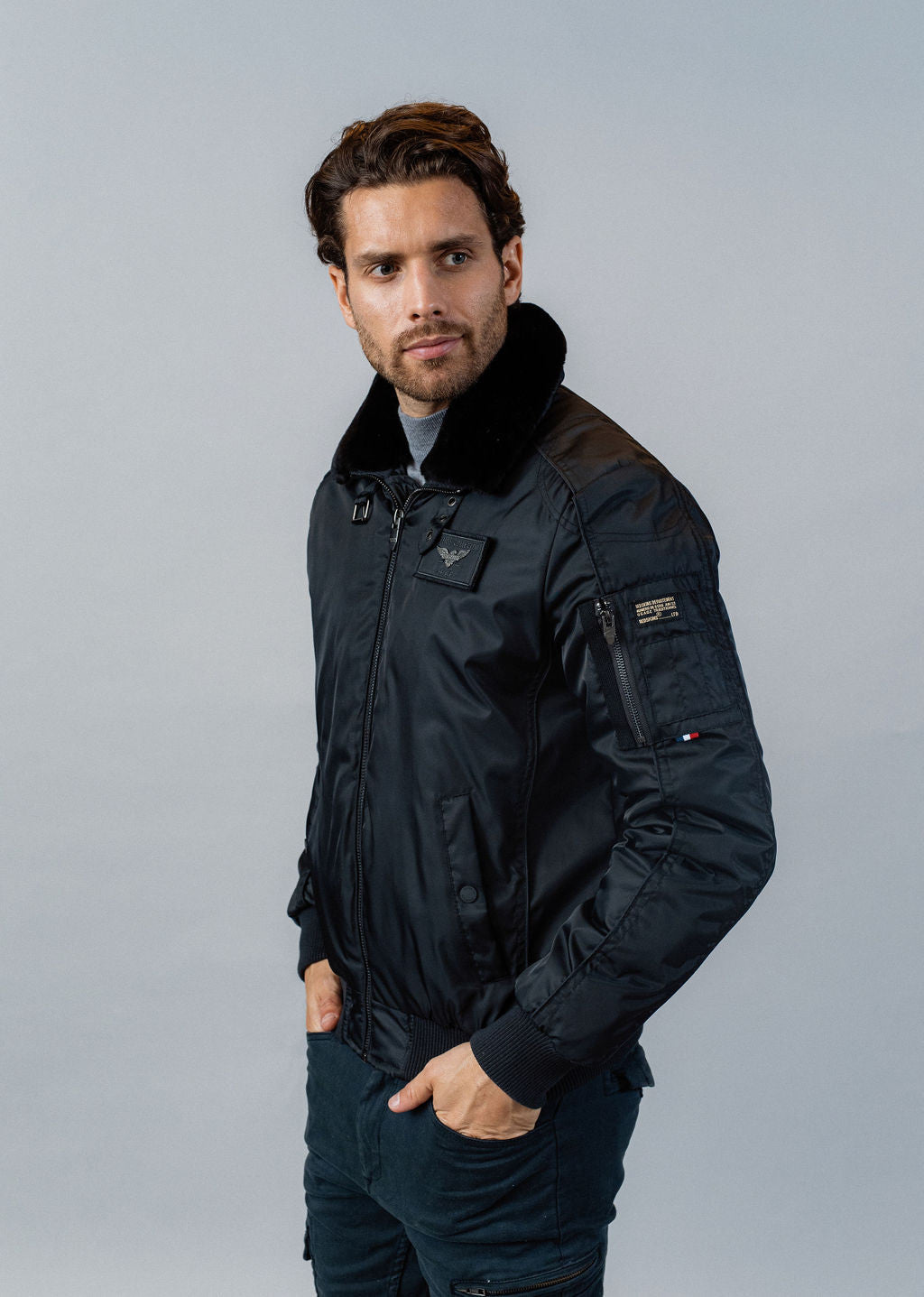 Blouson bleu marine HURRICAN FIGHTER
