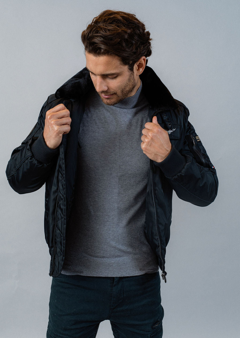 Blouson bleu marine HURRICAN FIGHTER