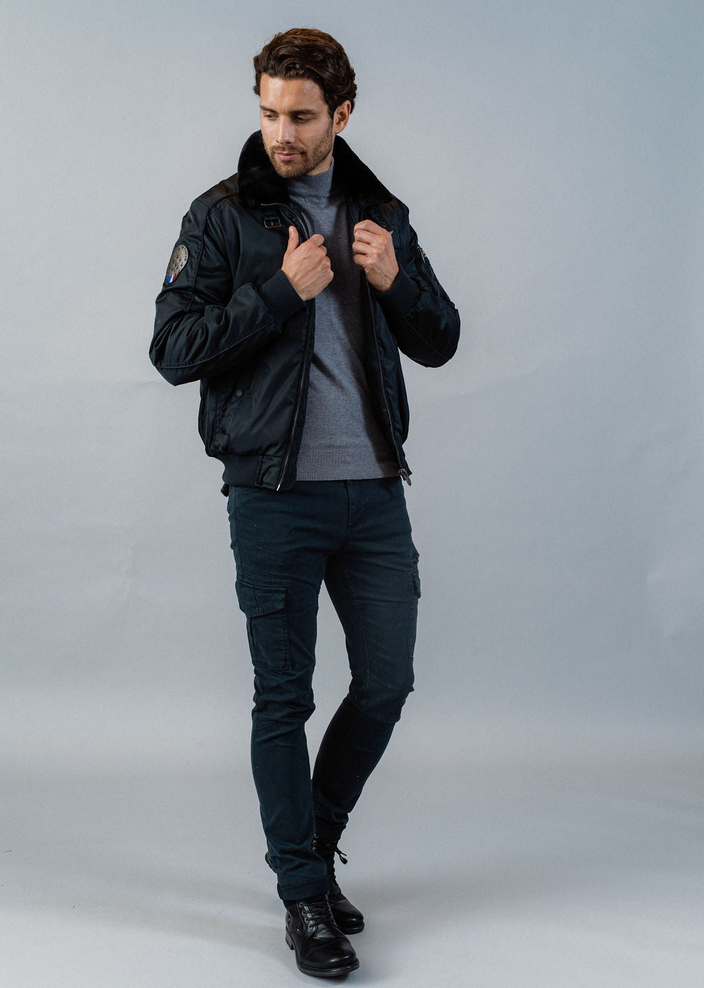 Blouson bleu marine HURRICAN FIGHTER