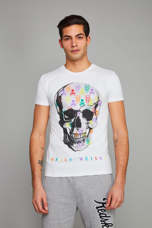 T-shirt blanc HEAVY HONDA