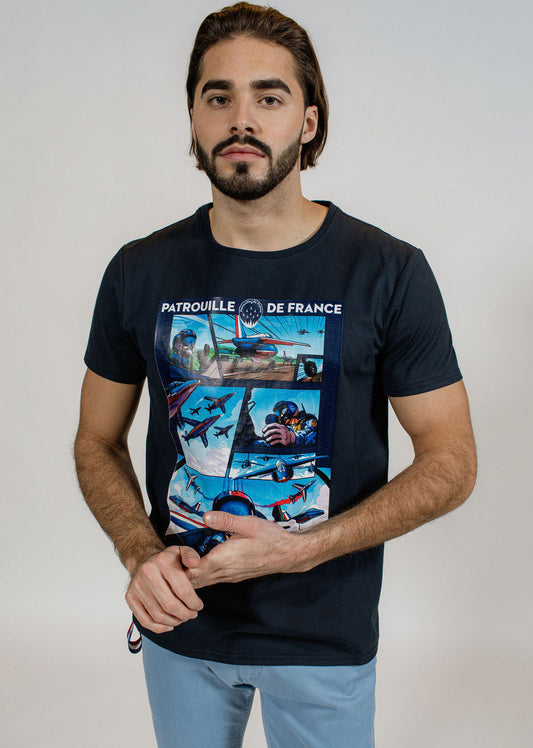 T-shirt bleu marine SKY TRIM