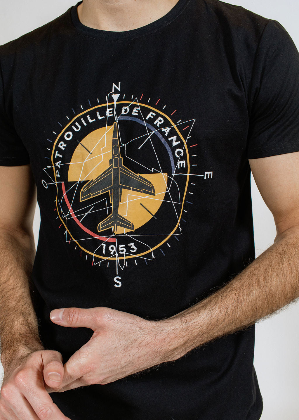 T-shirt noir COMPASS TRIM