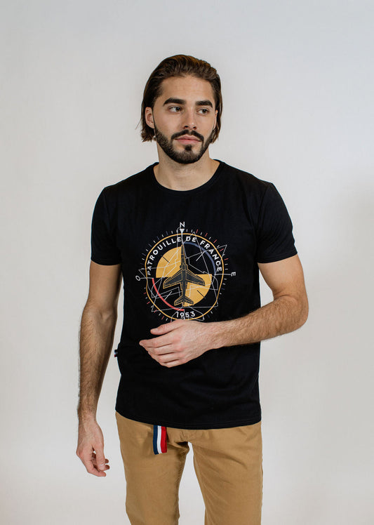 T-shirt noir COMPASS TRIM