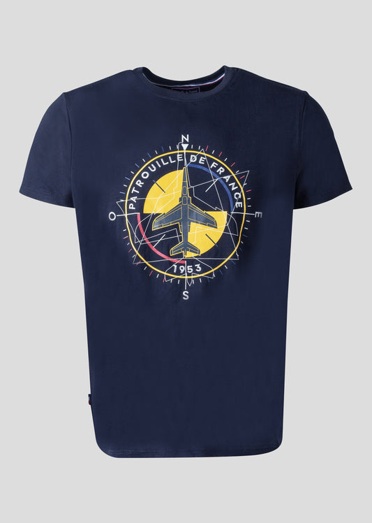 T-shirt bleu marine COMPASS TRIM