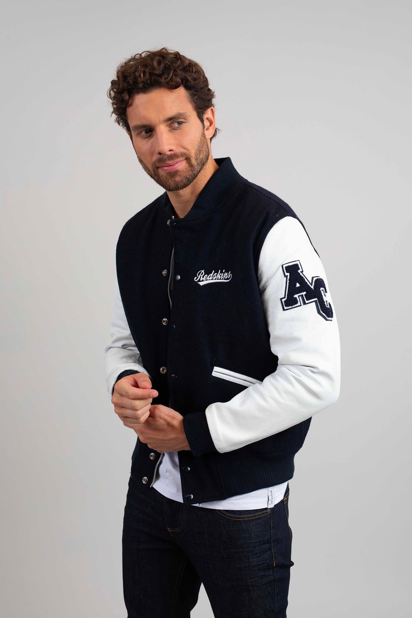Cuir marine / blanc COLLEGE MICHIGAN