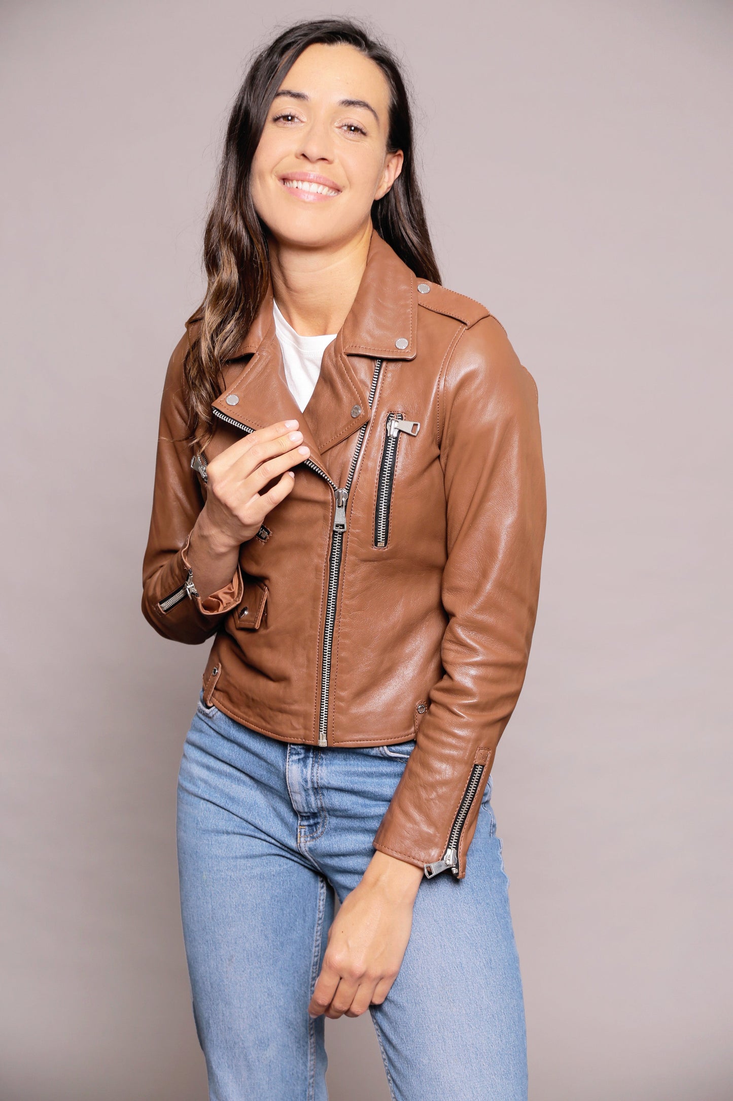 Cuir marron clair JUTTA TRIPWAY