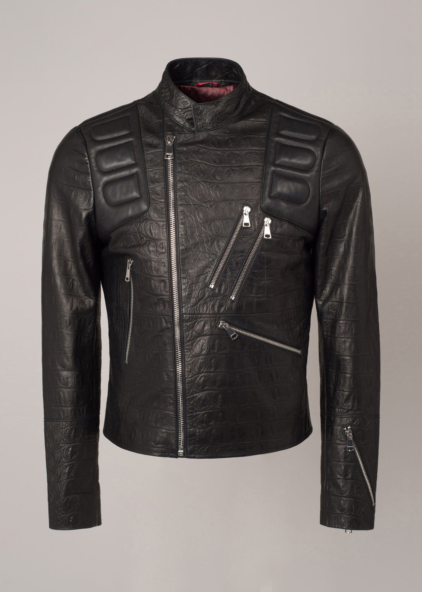 Veste en cuir KAYMAN CROCO