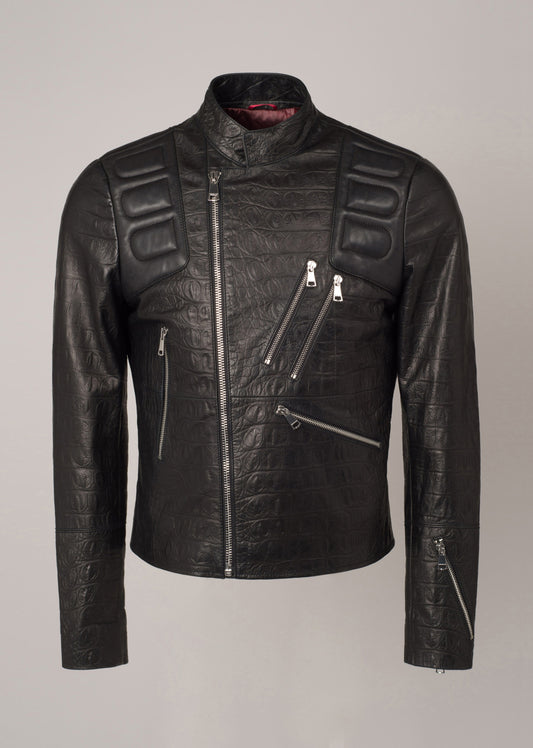 Veste en cuir KAYMAN CROCO