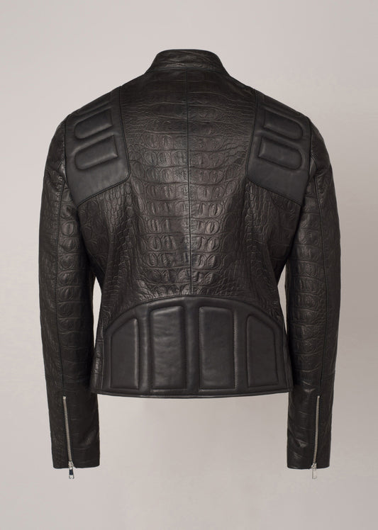 Veste en cuir KAYMAN CROCO