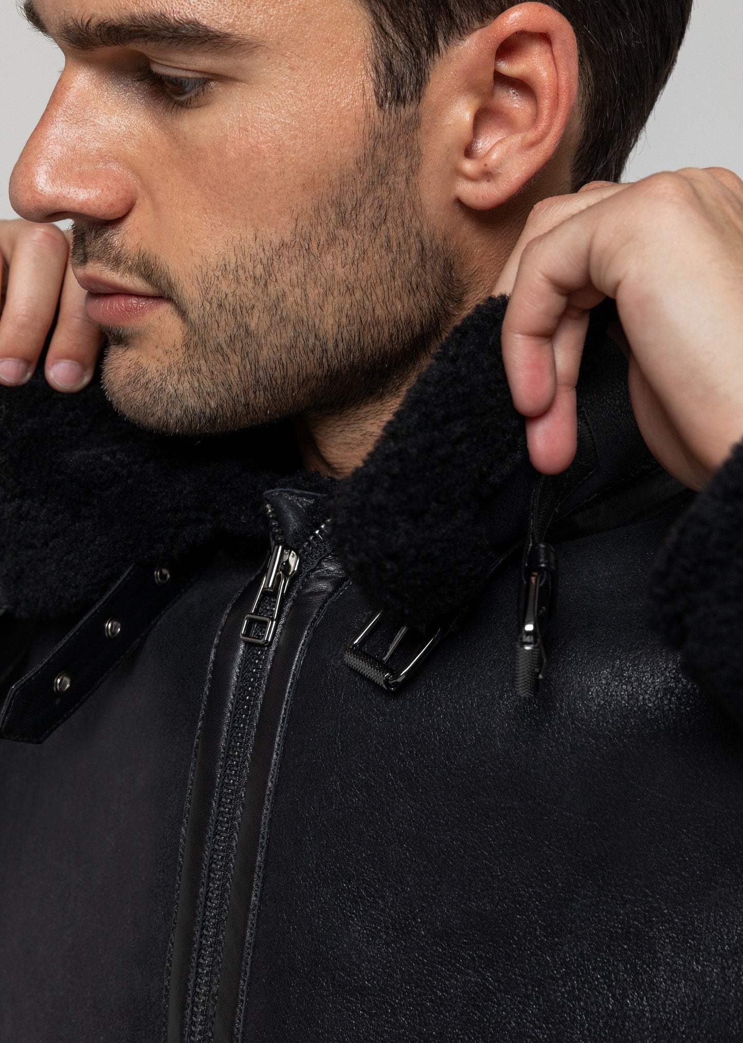 Blouson en cuir noir REAGAN QUEENSTOWN