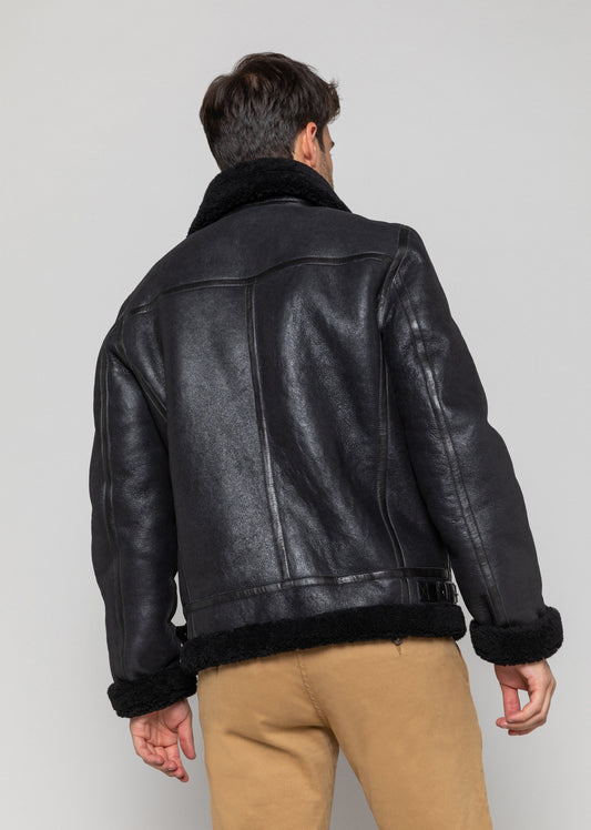 Blouson en cuir noir REAGAN QUEENSTOWN