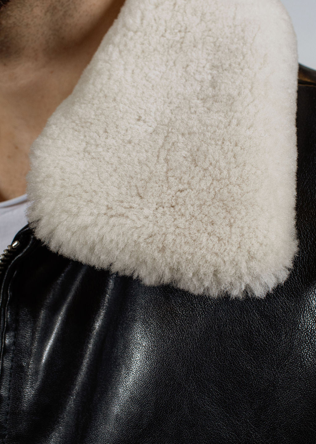 Blouson en cuir noir ROYAL GREEN