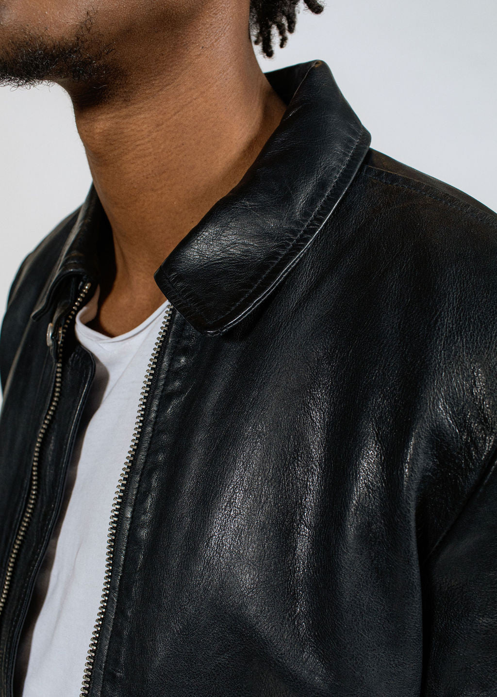 Blouson en cuir noir NORIS GREEN