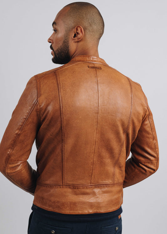 Blouson en cuir or FAISS GREEN