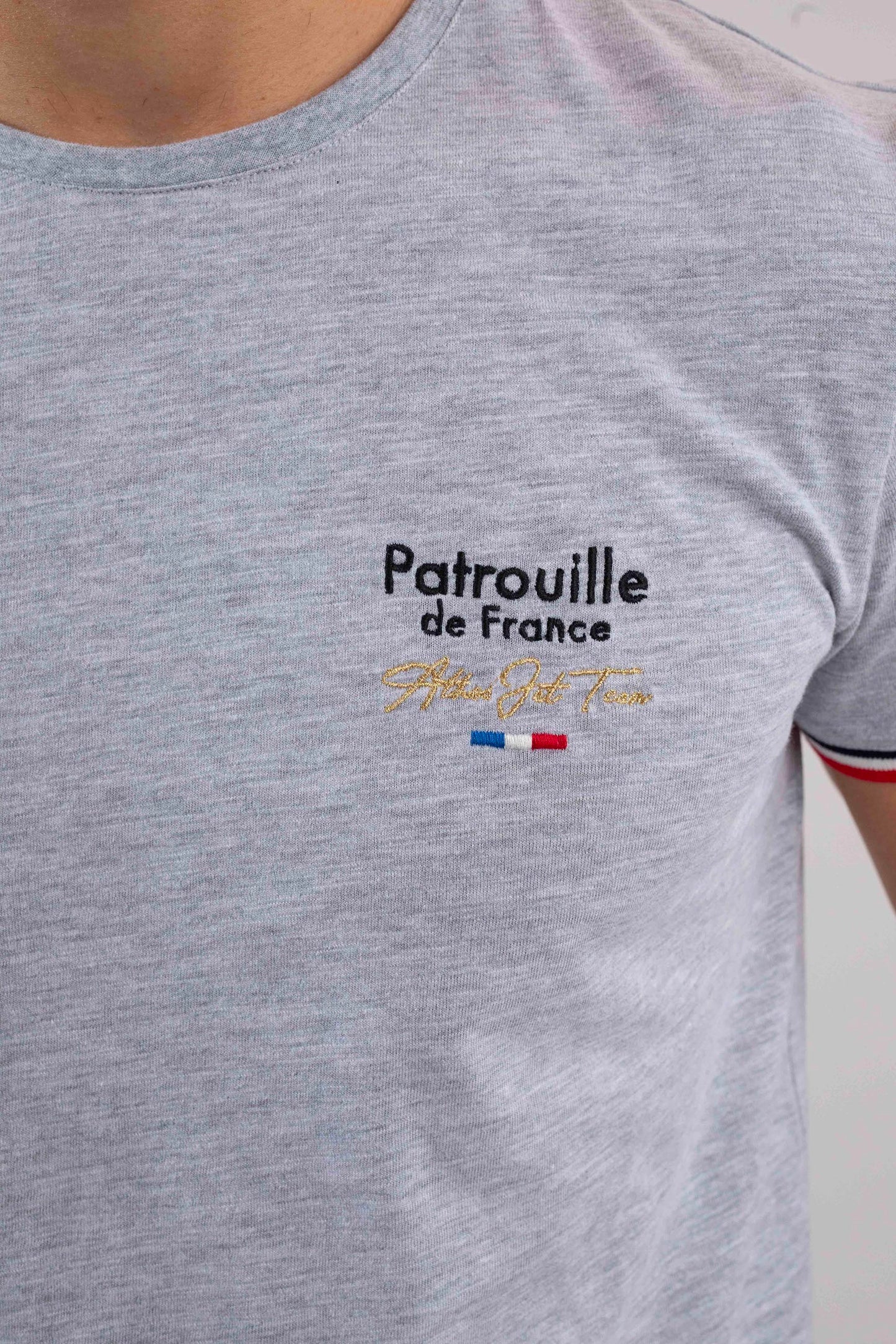 T-shirt manches courtes gris chiné WINGS SLUB
