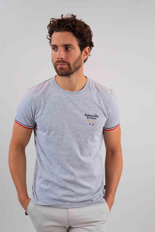 T-shirt manches courtes gris chiné WINGS SLUB