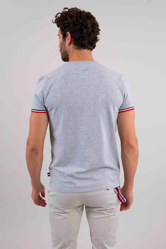 T-shirt manches courtes gris chiné WINGS SLUB
