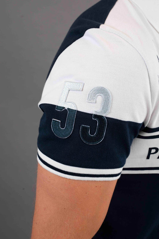 Polo marine / blanc MIKE LINE