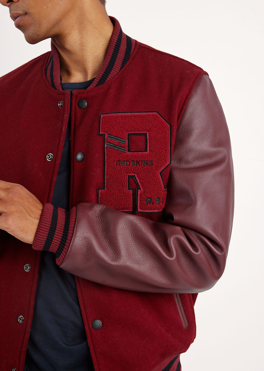 Blouson en cuir bourgogne OXFORD HATCH