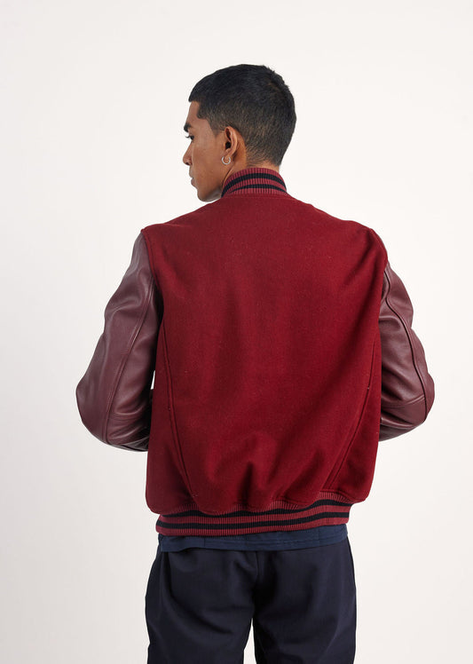 Blouson en cuir bourgogne OXFORD HATCH